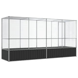 Aviary with Extension Silver 164.8"x42.1"x83.5" Steel