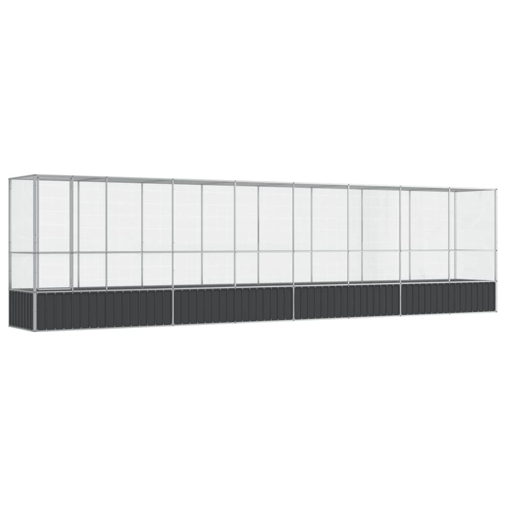 Aviary with Extension Silver 328.5"x42.1"x83.5" Steel