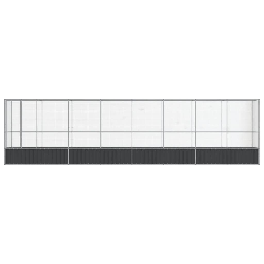 Aviary with Extension Silver 328.5"x42.1"x83.5" Steel