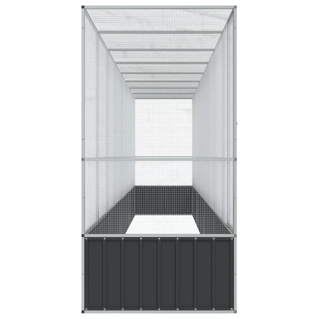 Aviary with Extension Silver 328.5"x42.1"x83.5" Steel