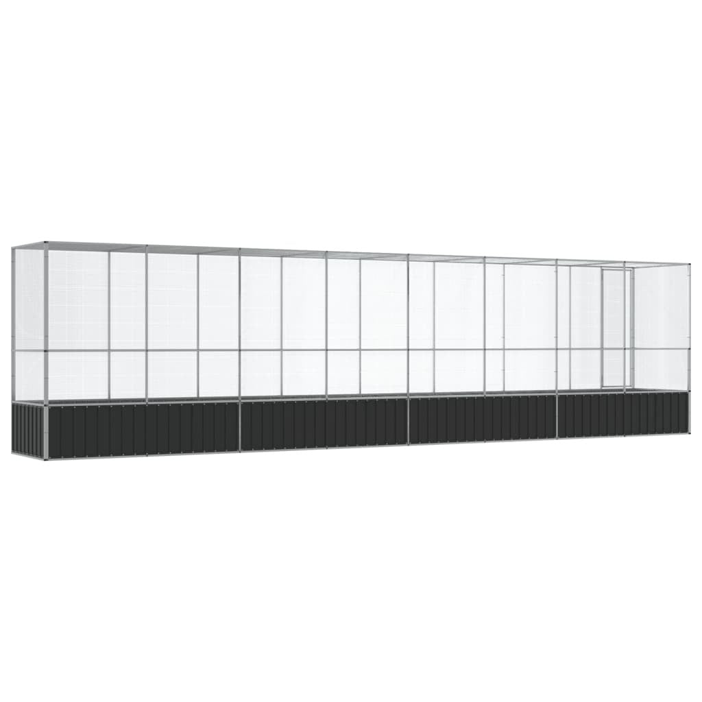 Aviary with Extension Silver 328.5"x42.1"x83.5" Steel