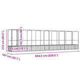 Aviary with Extension Silver 328.5"x42.1"x83.5" Steel