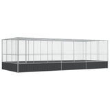 Aviary with Extension Silver 285.4"x120.9"x83.5" Steel