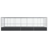 Aviary with Extension Silver 285.4"x120.9"x83.5" Steel
