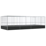 Aviary with Extension Silver 285.4"x120.9"x83.5" Steel