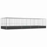 Aviary with Extension Silver 366.9"x120.9"x83.5" Steel