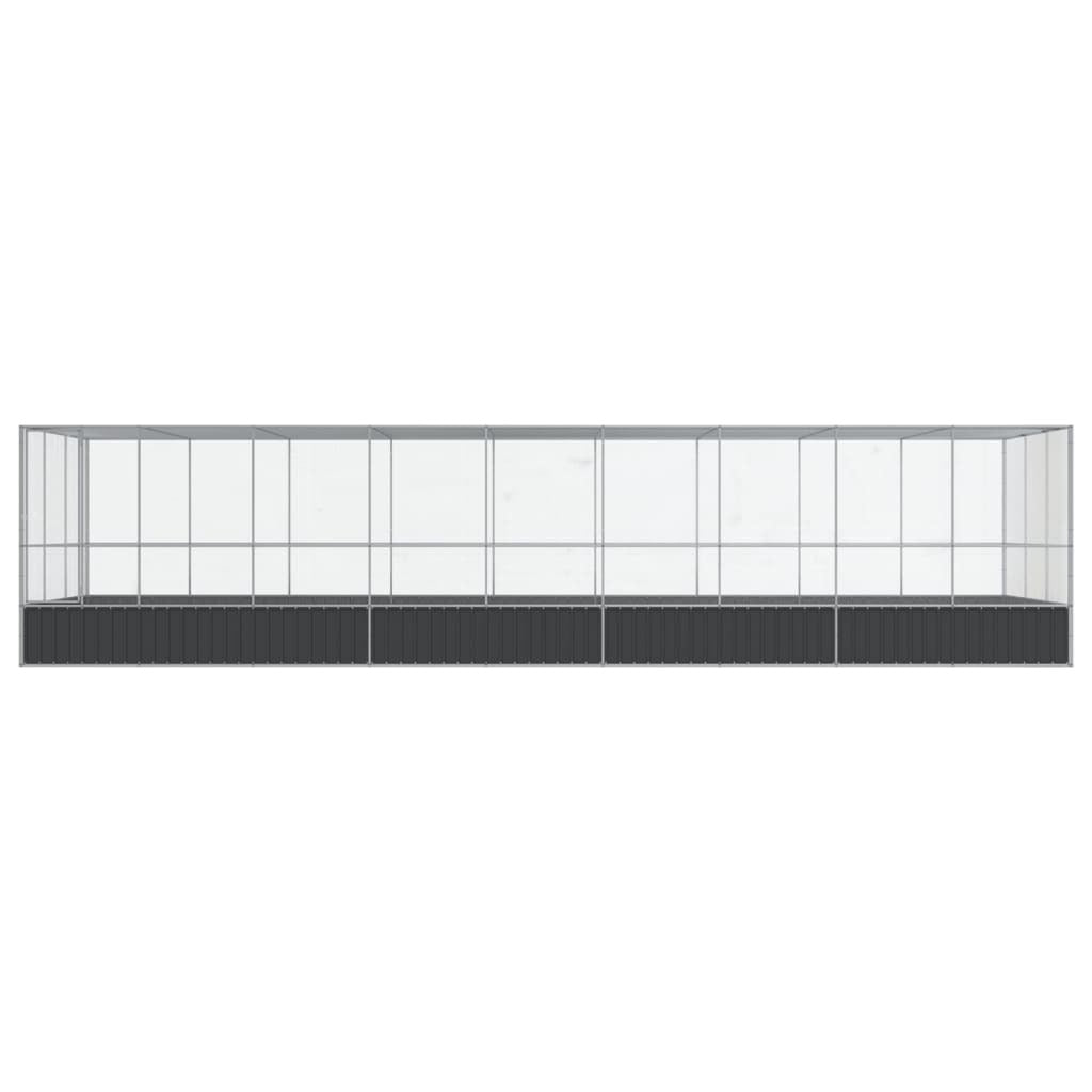 Aviary with Extension Silver 366.9"x120.9"x83.5" Steel