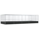 Aviary with Extension Silver 366.9"x120.9"x83.5" Steel