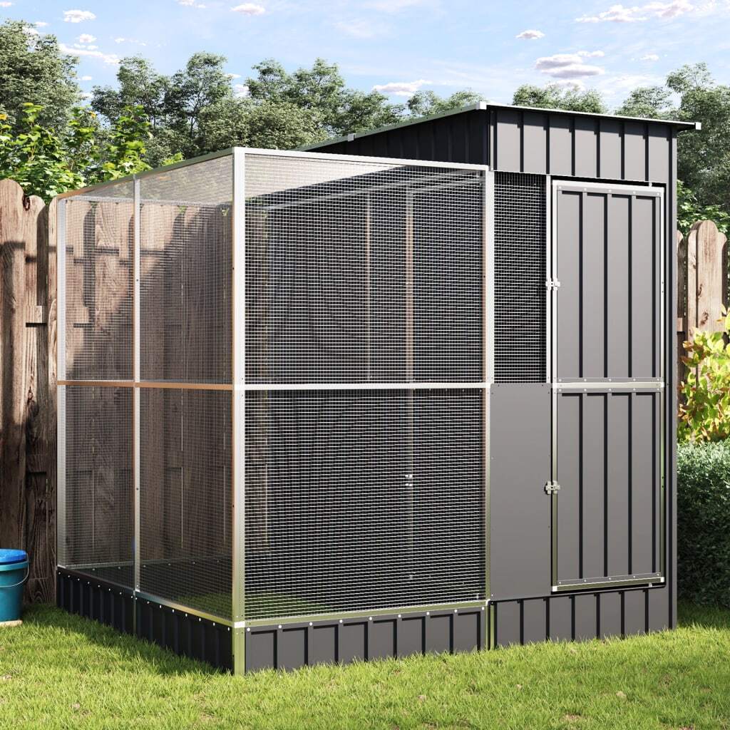 Aviary with Extension Silver 82.3x79.9x85.0" Steel