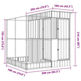 Aviary with Extension Silver 82.3x79.9x85.0" Steel
