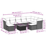 10 Piece Patio Sofa Set with Cushions Black Poly Rattan