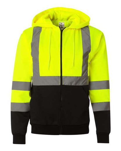 Unisex Hi-Vis Full-Zip Hooded Sweatshirt - 1974