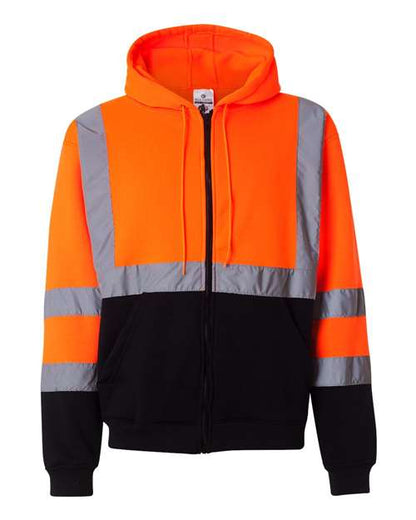 Unisex Hi-Vis Full-Zip Hooded Sweatshirt - 1974