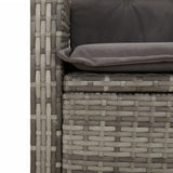 5 Piece Patio Dining Set with Cushions Gray Poly Rattan