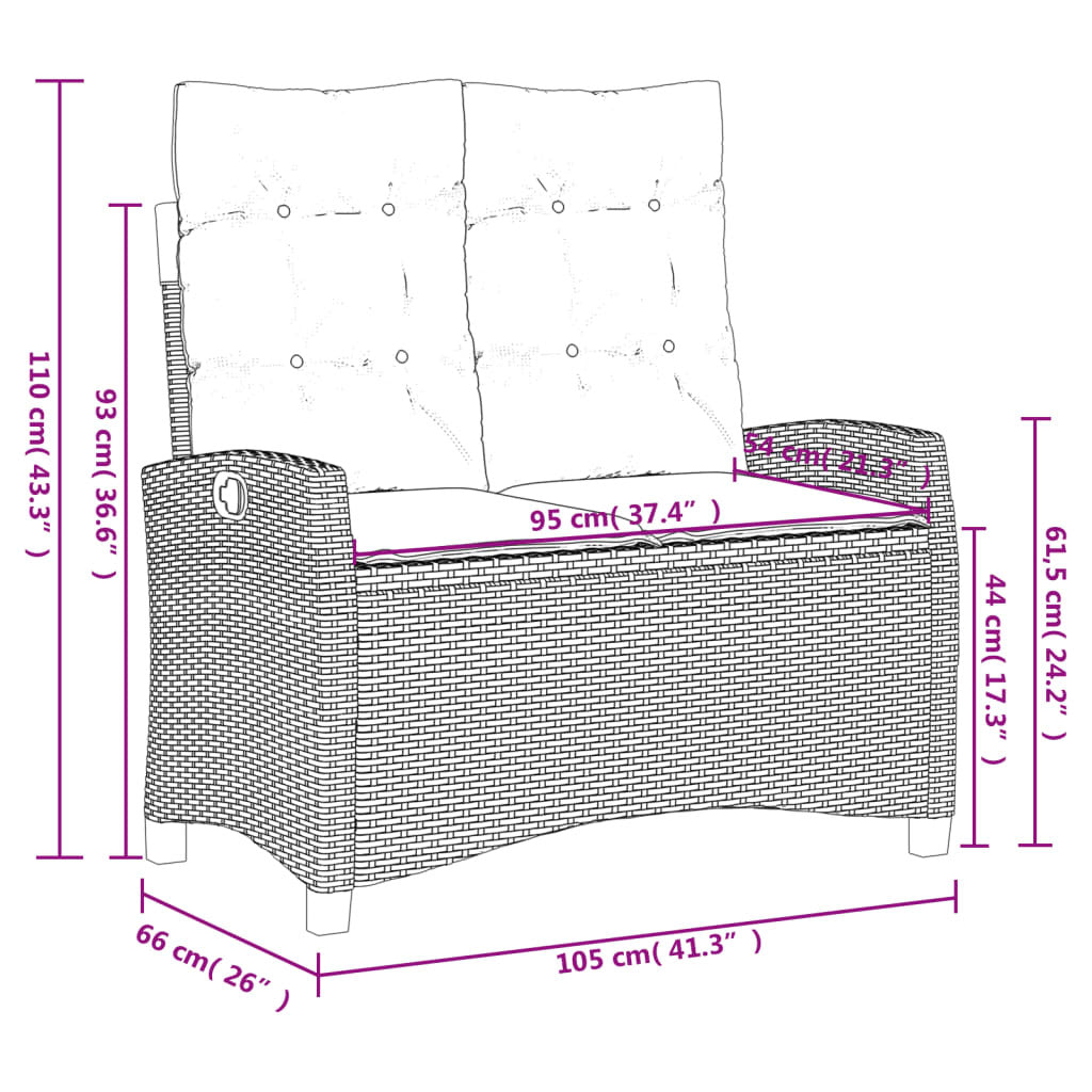 4 Piece Patio Dining Set with Cushions Gray Poly Rattan