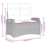 4 Piece Patio Dining Set with Cushions Gray Poly Rattan