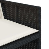 7 Piece Patio Dining Set with Cushions Black Poly Rattan