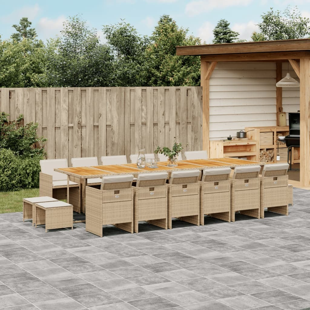 Garden Dining Set Beige and brown