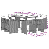 9 Piece Patio Dining Set with Cushions Beige Poly Rattan