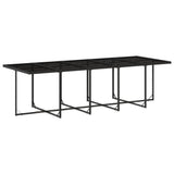 13 Piece Patio Dining Set with Cushions Black Poly Rattan