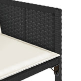7 Piece Patio Dining Set with Cushions Black Poly Rattan