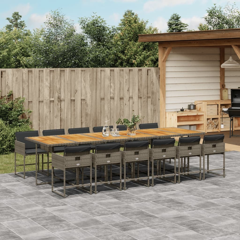 Garden Dining Set Grey and Brown