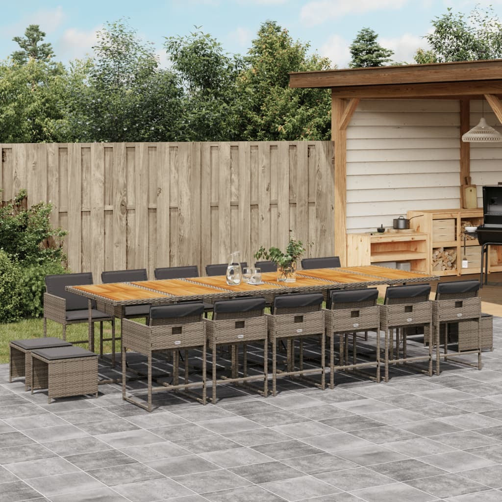 Garden Dining Set Grey, Brown, Dark Grey