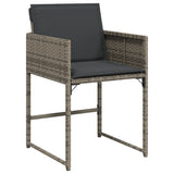 9 Piece Patio Dining Set with Cushions Gray Poly Rattan