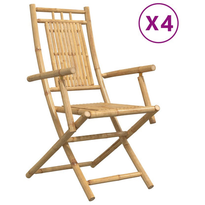 Folding Patio Chairs 4 pcs 20.9"x26"x39" Bamboo