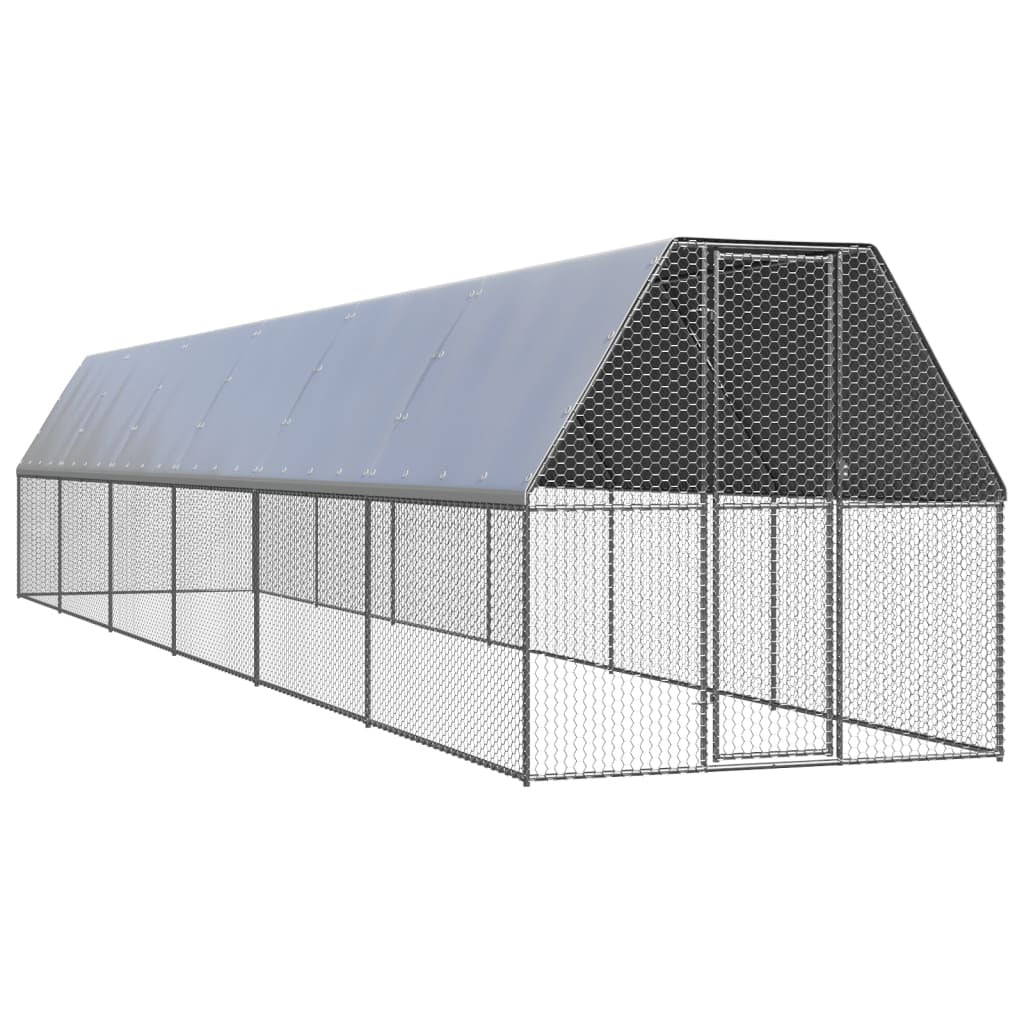Chicken Cage 6.6'x39.4'x6.6'Galvanized Steel