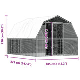 Chicken Cage with Roof and Door Silver Galvanized Steel