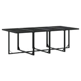 13 Piece Patio Dining Set with Cushions Black Textilene