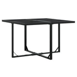 9 Piece Patio Dining Set with Cushions Black Textilene