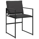 9 Piece Patio Dining Set with Cushions Black Textilene