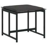 9 Piece Patio Dining Set with Cushions Black Textilene
