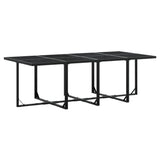13 Piece Patio Dining Set with Cushions Black Textilene