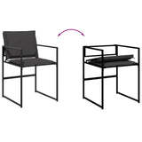 13 Piece Patio Dining Set with Cushions Black Textilene