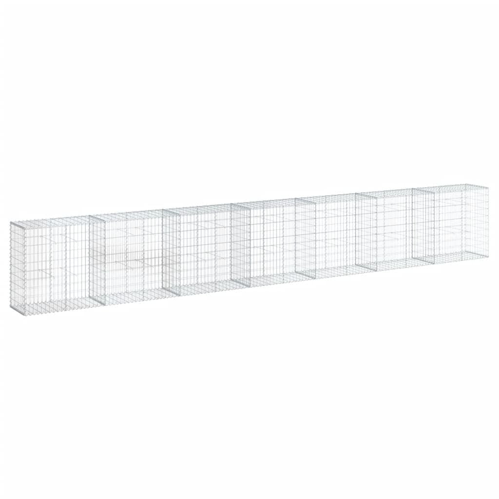 Gabion Basket with Cover 275.6"x19.7"x39.4" Galvanized Iron