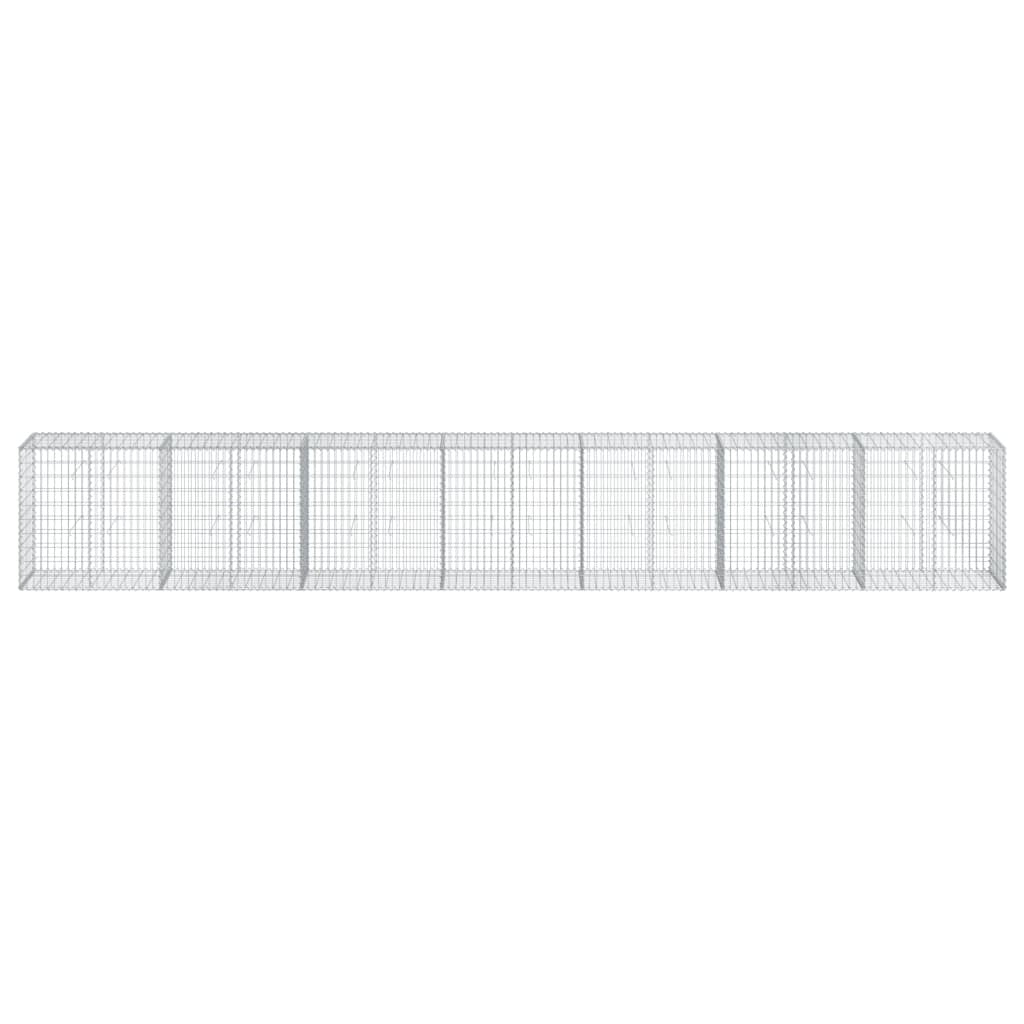 Gabion Basket with Cover 275.6"x19.7"x39.4" Galvanized Iron