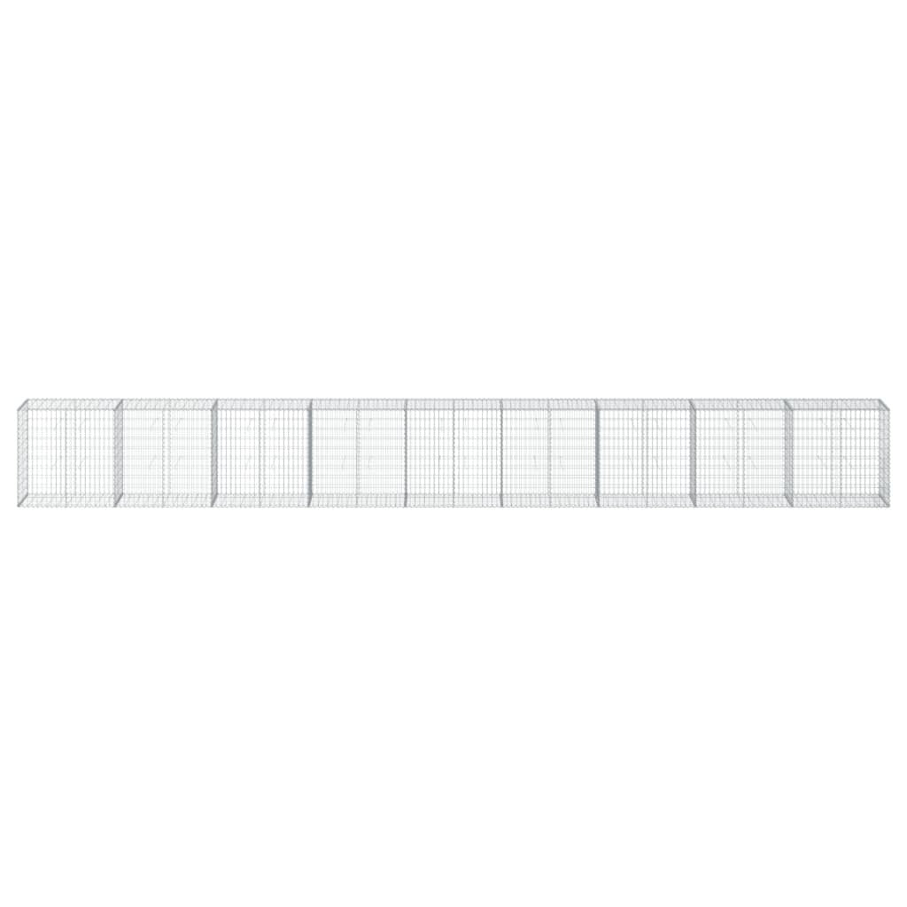 Gabion Basket with Cover 354.3"x19.7"x39.4" Galvanized Iron