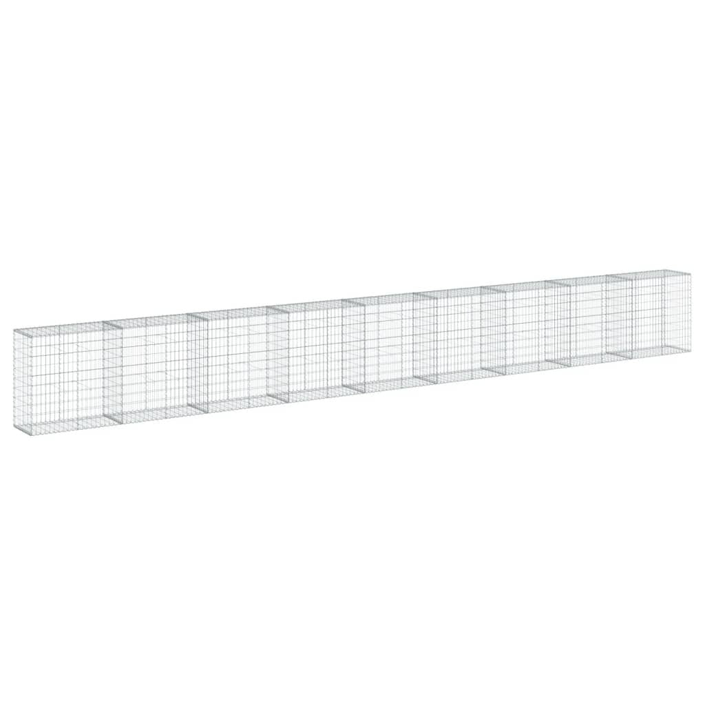 Gabion Basket with Cover 354.3"x19.7"x39.4" Galvanized Iron