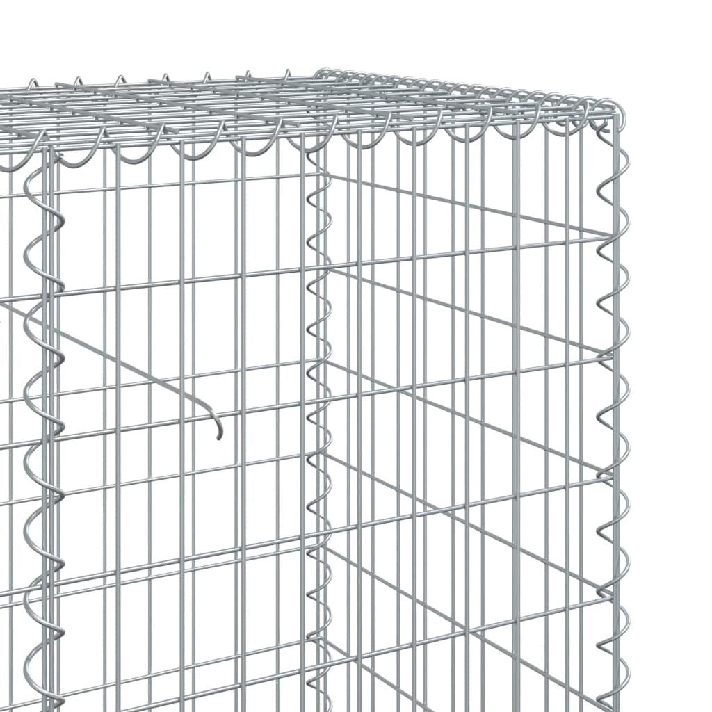 Gabion Basket with Cover 393.7"x19.7"x39.4" Galvanized Iron