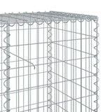 Gabion Basket with Cover 393.7"x19.7"x39.4" Galvanized Iron