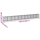 Gabion Basket with Cover 433.1"x19.7"x39.4" Galvanized Iron