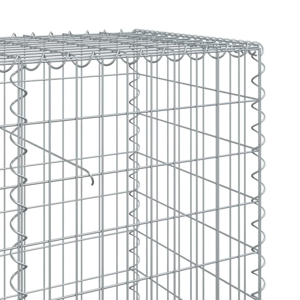 Gabion Basket with Cover 472.4"x19.7"x39.4" Galvanized Iron