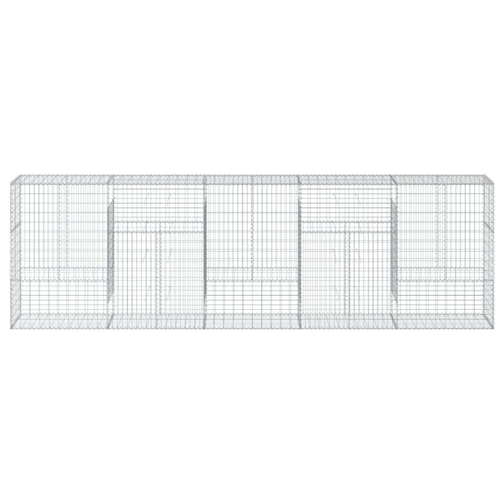 Gabion Basket with Cover 196.9"x19.7"x59.1" Galvanized Iron