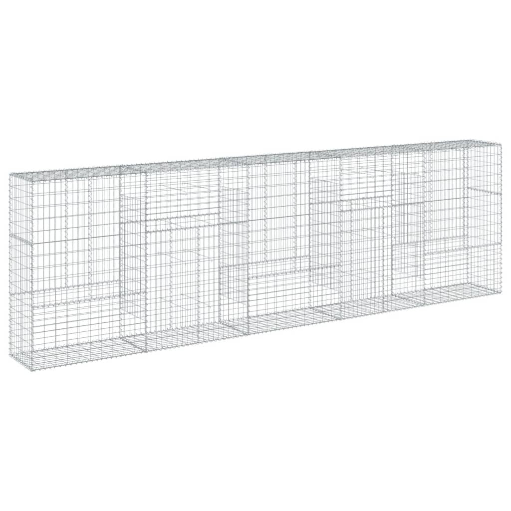 Gabion Basket with Cover 196.9"x19.7"x59.1" Galvanized Iron