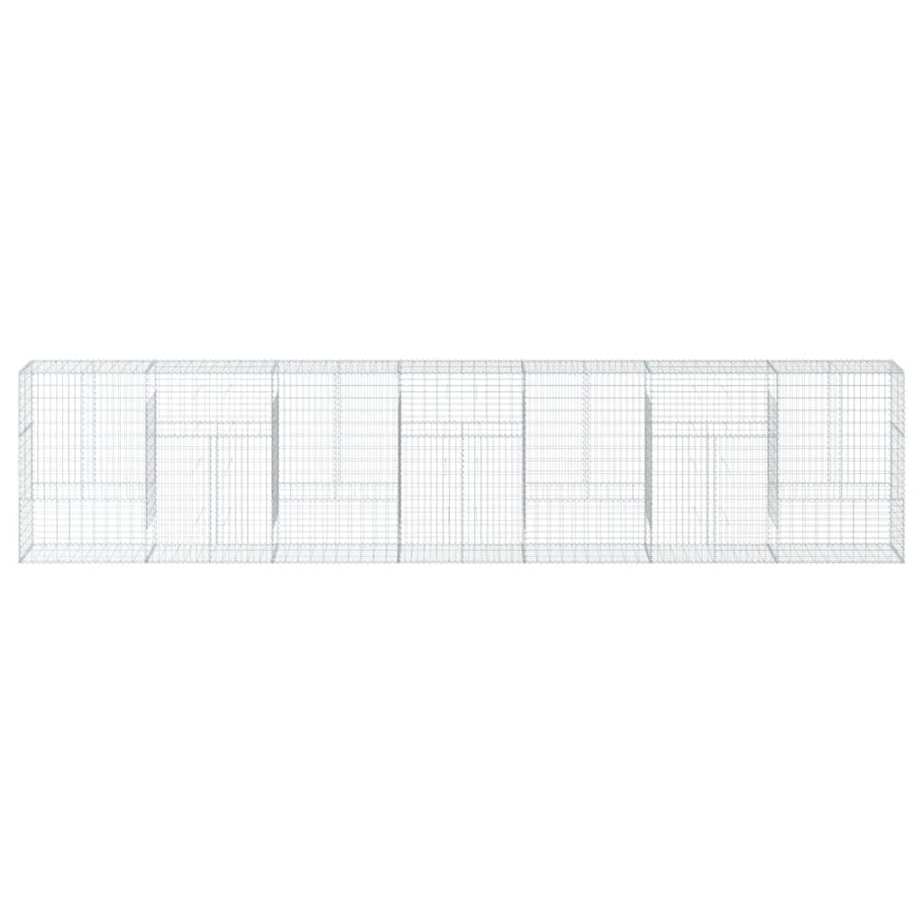 Gabion Basket with Cover 275.6"x19.7"x59.1" Galvanized Iron