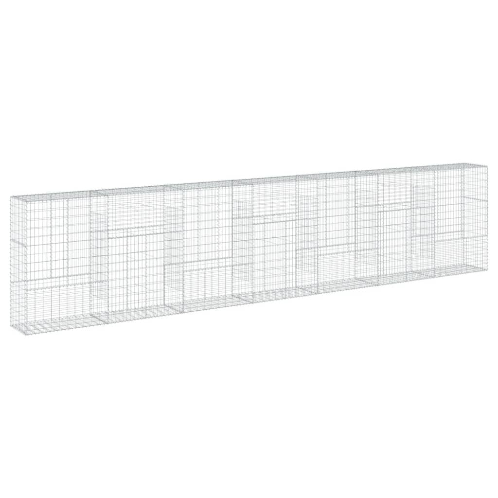 Gabion Basket with Cover 275.6"x19.7"x59.1" Galvanized Iron