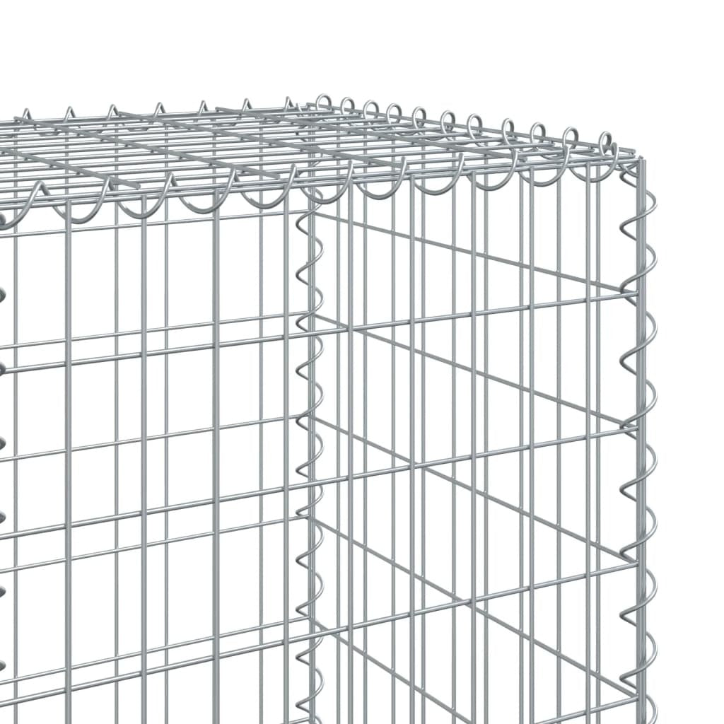 Gabion Basket with Cover 275.6"x19.7"x59.1" Galvanized Iron